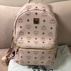 small backpack bag mcm pink women pvc bag